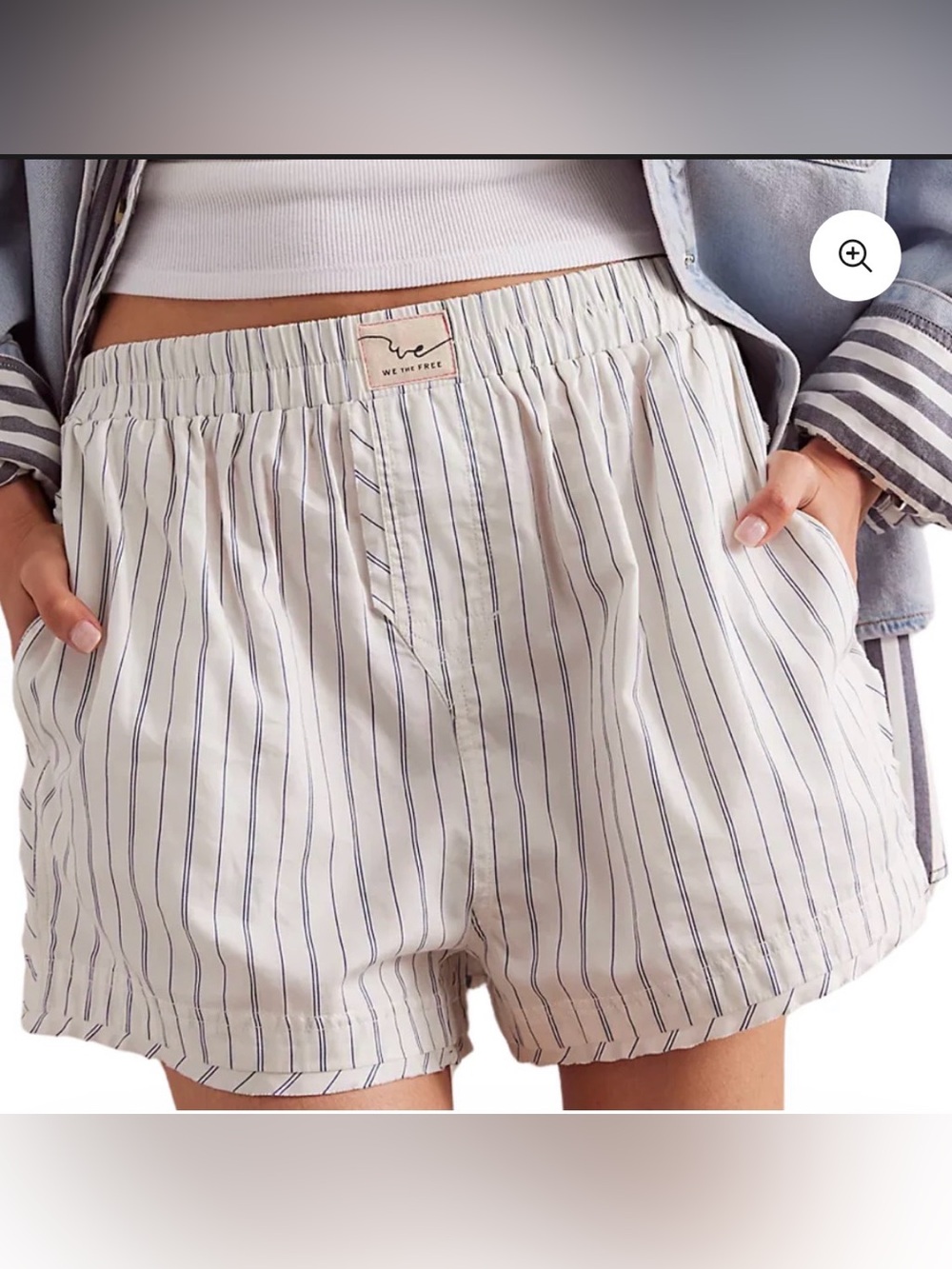 FREE PEOPLE Intimately WE THE FREE DAY TO DAY STRIPED BOXERS IN IVORY COMBO